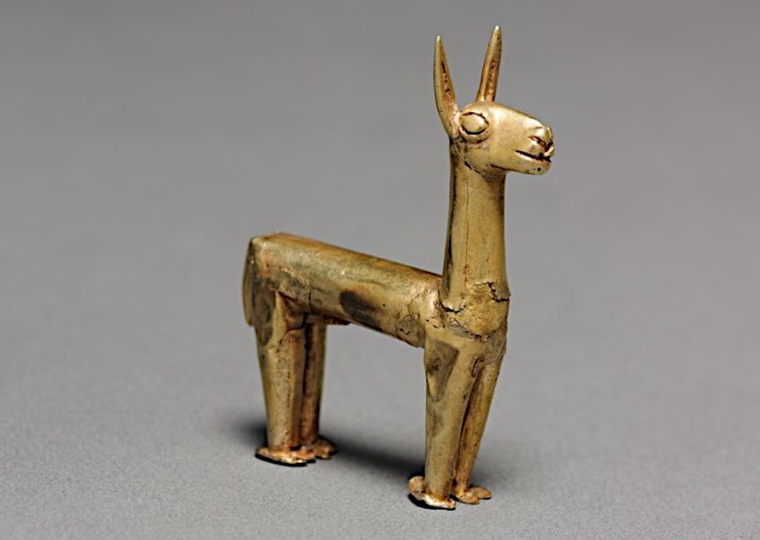 Gold Inca Llama Figurine
