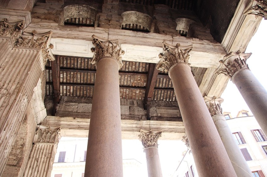Columns and Interior of the Pantheon Portico