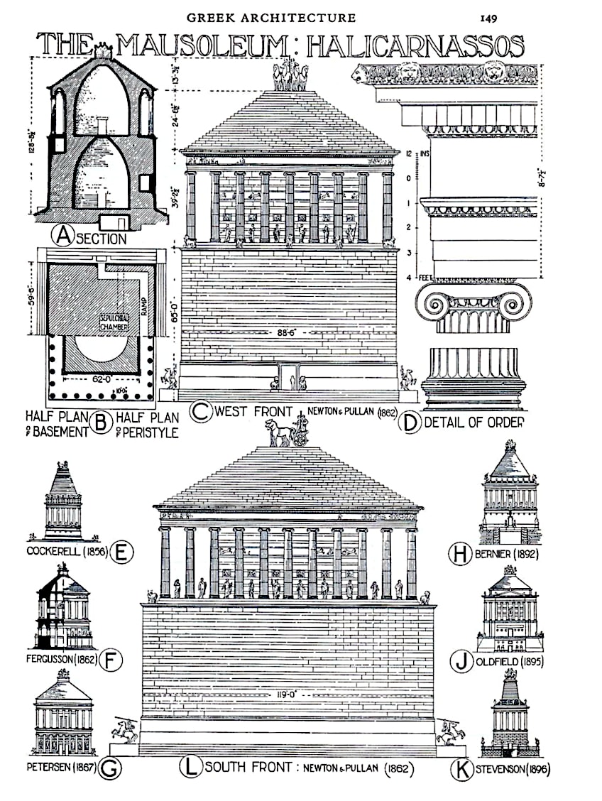 Architectural Plans Mausoleum of Halicarnassus