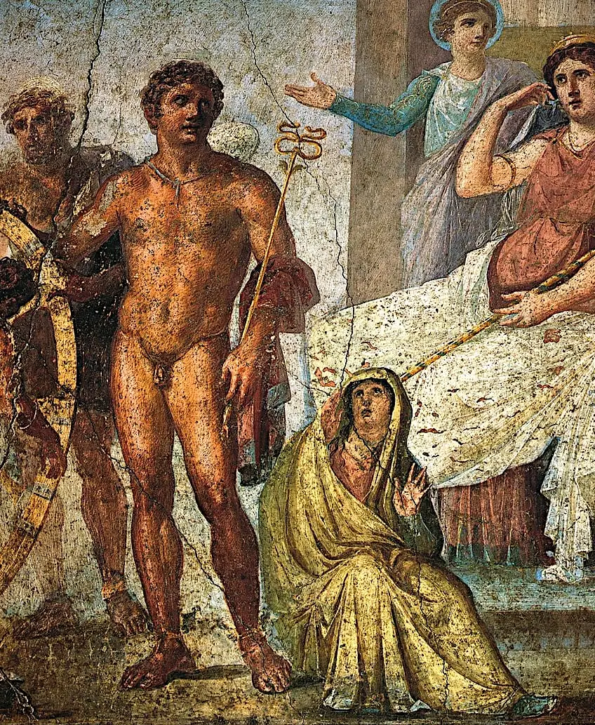 Greek God Hermes and the Caduceus