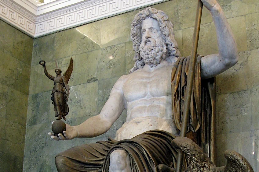 Greek Goddess Nike and Zeus