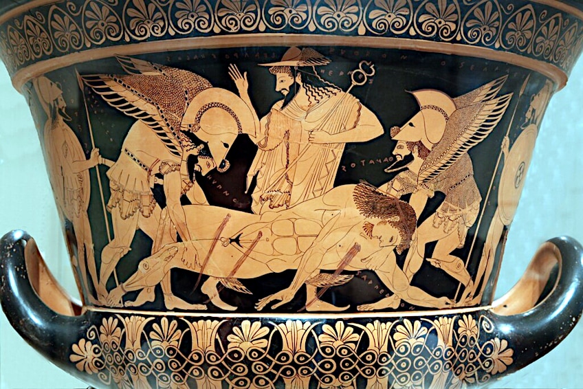 Myth of Hypnos, Thanatos and Sarpedon
