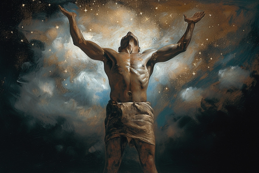 Greek God Iapetus Holding Up the Sky
